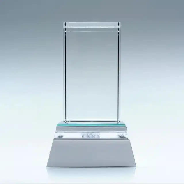 Cubo Pequeño de Cristal con base luminosa de Barcelona Crystal.